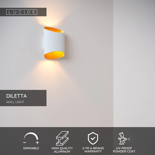 Lucide DILETTA - Wall light - 1xG9 - White - USP